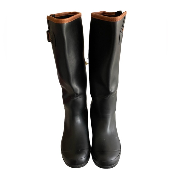 Sperry Top Sider Walker Haze Tall Rubber Rain Riding Boots Black and Brown 8 - Picture 3 of 11
